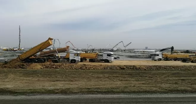 Pandemi Hastanesinin zemin beton dökme işlemi bitirildi
