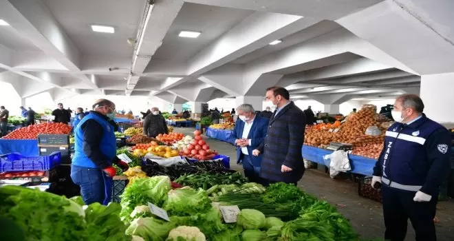 Pazar yerlerinde korona virüs önlemi
