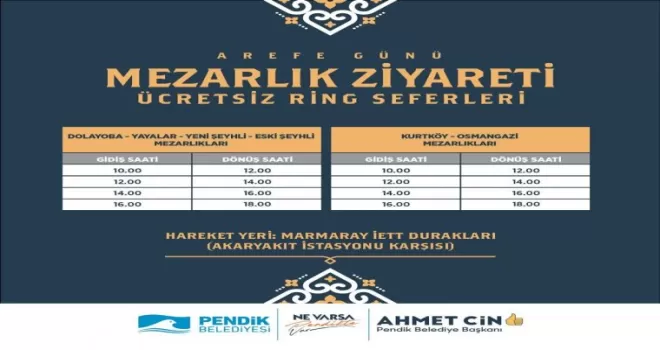Pendik’te Arefe Günü’nde mezarlıklara kolay ve ücretsiz ring servisi
