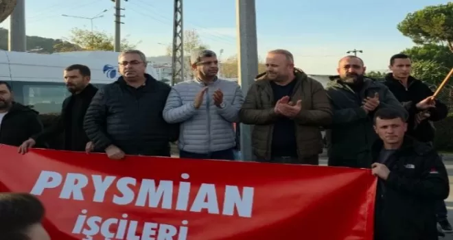 Prysmian işçileri Mudanya’da bir saatlik iş bıraktı!