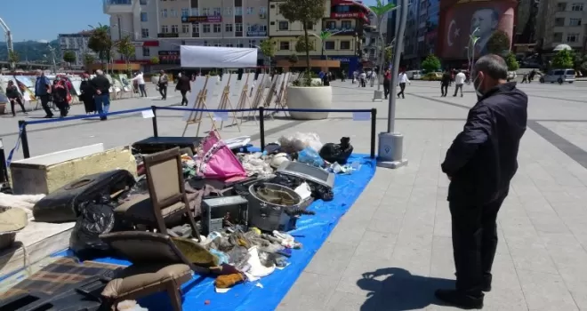 Rize’de dere yataklarından çıkan çöpler herkesi şaşırttı
