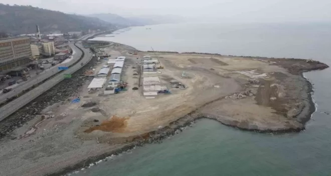 Rize’de Lojistik Merkezinin dolgu çalışmaları sürüyor

