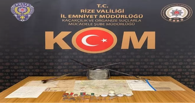 Rize’de tarihi eser operasyonu: 1 gözaltı
