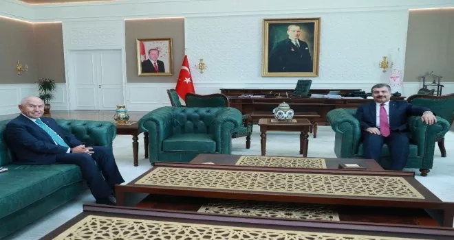 Sağlık Bakanı Koca,  TFF Başkanı Özdemir ile görüştü