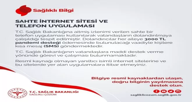 Sağlık Bakanlığı sahte telefon uygulamalarına karşı uyardı

