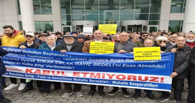 Sarıyer Belediyesi önünde “tapu“ eylemi
