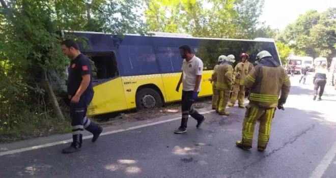 Sarıyer’de İETT otobüsü zincirleme kazaya karıştı 6 yaralı
