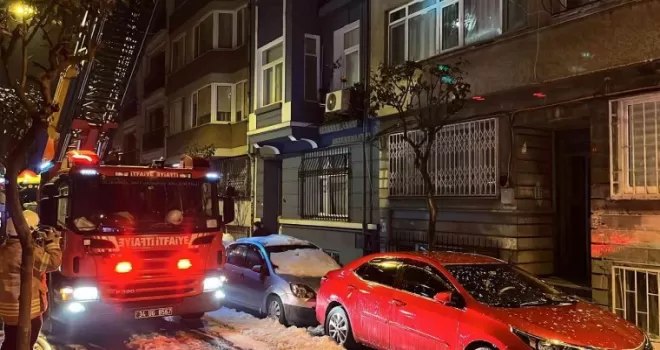 Şişli’de korkutan yangın
