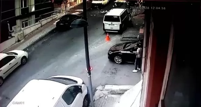Şişli’de yaşanan patlama kamerada
