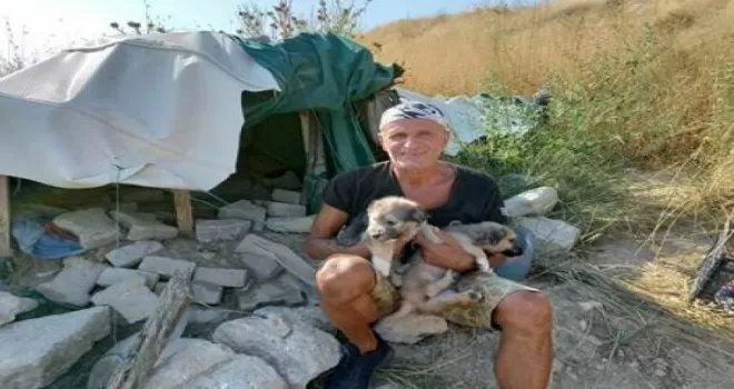 Sokağa atılmış köpekleri besleyip büyütüp sahiplendiriyor

