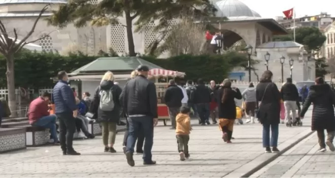 Sultanahmet çevresinde turist yoğunluğu
