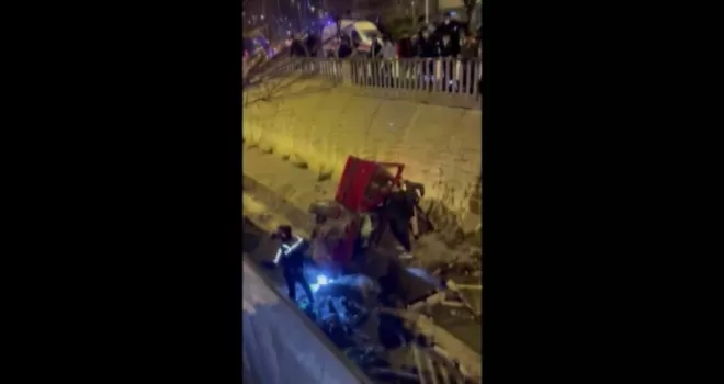 Sultanbeyli’de otomobil dereye uçtu

