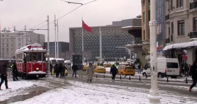 Taksim’den kar manzaraları
