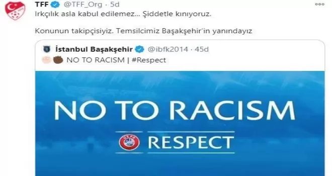TFF: “Konunun takipçisiyiz, Başakşehir’in yanındayız“
