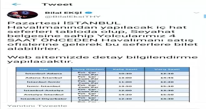 THY’nin yarınki uçuşları belli oldu