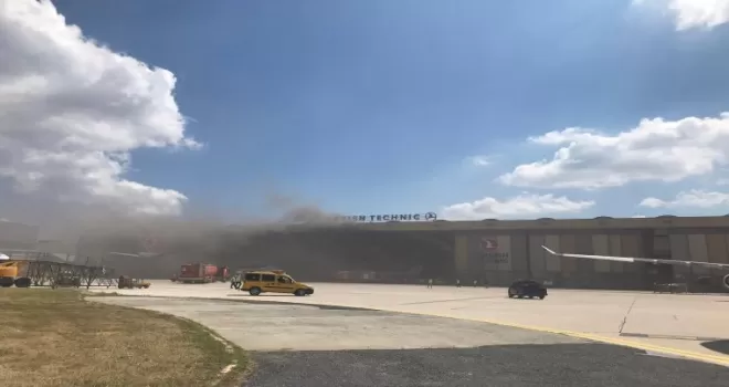 THY, uçak bakım hangarında yangın çıktı
