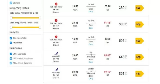 THY ve Anadolujet biletleri el yakıyor
