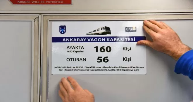 Toplu taşıma araçlarına yolcu kapasite etiketleri yerleştiriliyor
