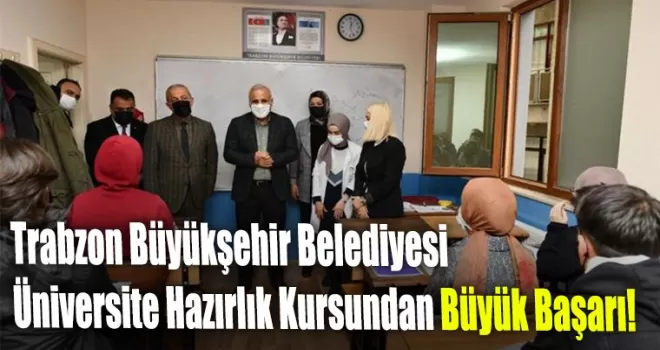 Trabzon Büyükşehir Belediyesi Üniversite Hazırlık Kursundan Büyük Başarı!