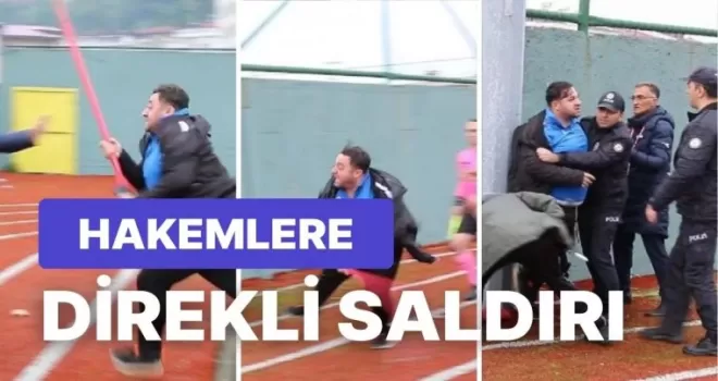 Trabzon’da Amatör Müsabakada Hakeme Bayrak Direğiyle Saldırdılar!