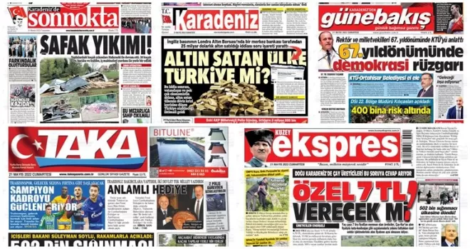 Trabzon'da gazete manşetleri