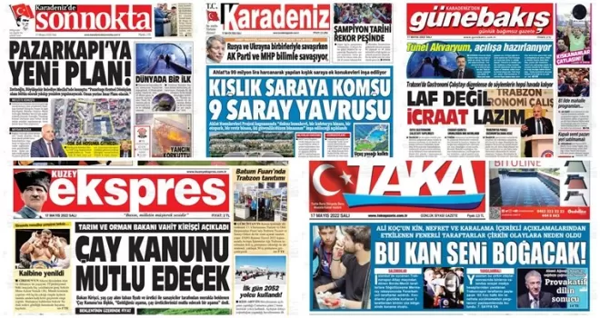 Trabzon'da gazete manşetleri