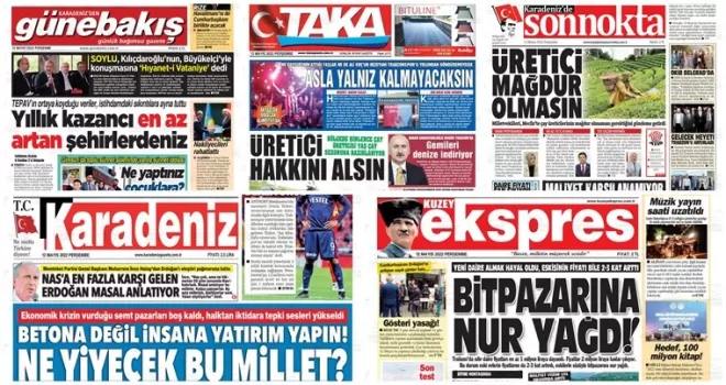 Trabzon'da gazete manşetleri