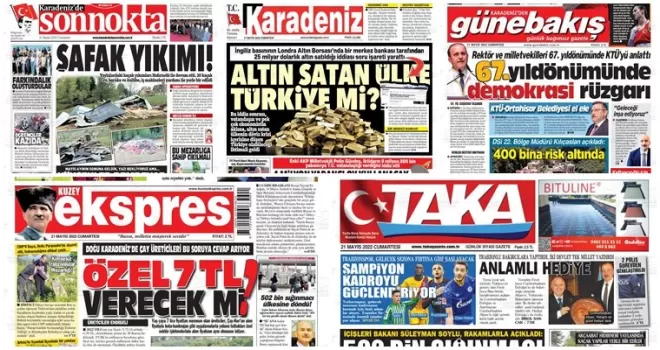 Trabzon'da gazete manşetleri