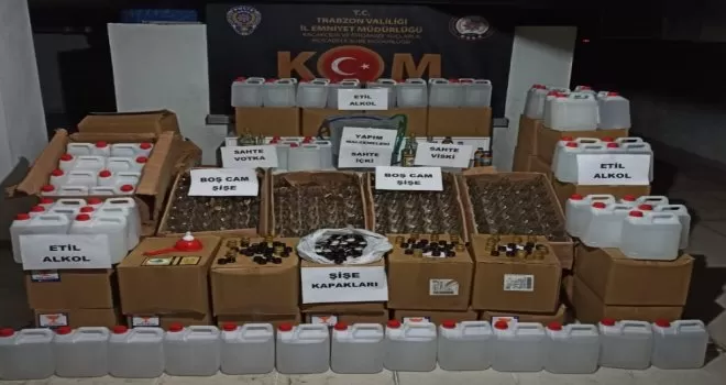 Trabzon’da sahte alkol operasyonu
