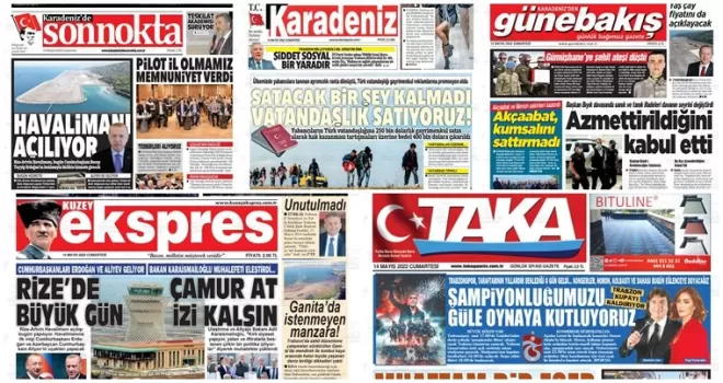 Trabzon'da yerel gazete manşetleri