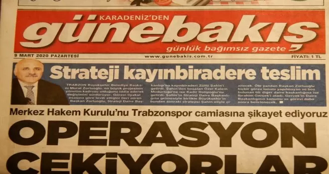 Trabzon’daki 4 yerel gazete “Trabzonspor’a operasyon çekiyorlar“ başlığıyla çıktı
