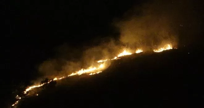 Trabzon’un Akyazı mahallesinde örtü yangını
