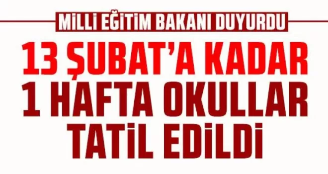 Türkiye'de okullar bir hafta tatil edildi!