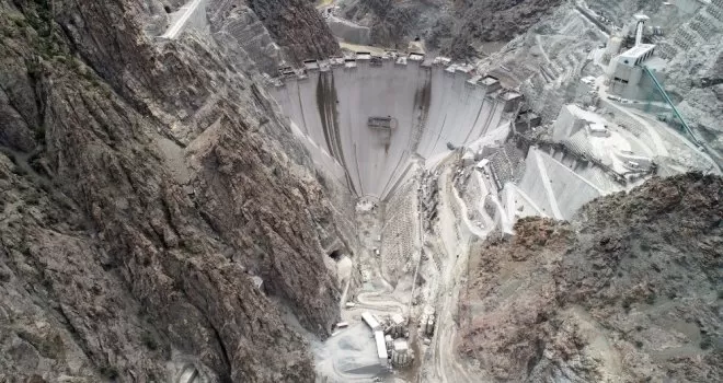 Yusufeli barajının yapımında 220 metreye ulaşıldı