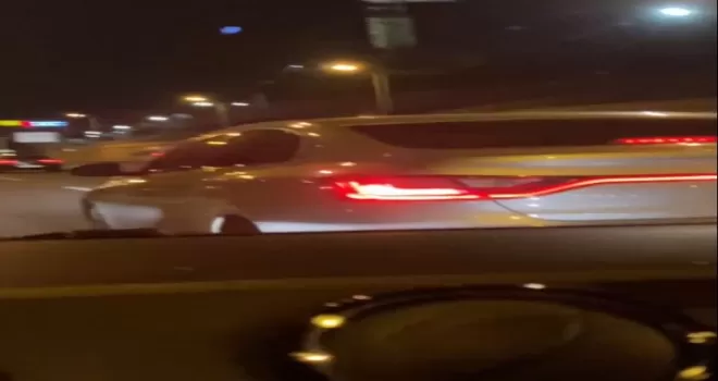 Ümraniye’de kadın sürücüyü sıkıştıran maganda kamerada
