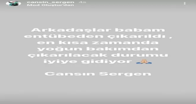 Ünlü oyuncu Burak Sergen’den iyi haber
