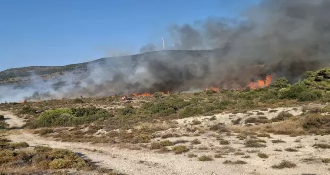 Urla yangını kontrol altına alındı