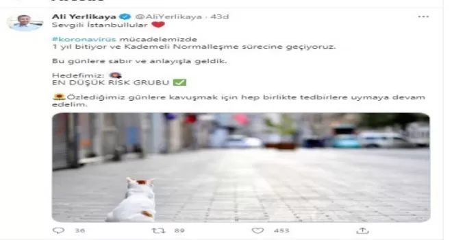 Vali Yerlikaya’dan normalleşme süreci paylaşımı
