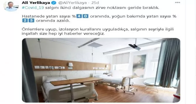 Vali Yerlikaya: “İkinci dalganın zirve noktasını geride bıraktık“
