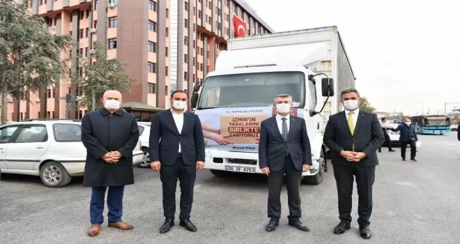 Yardım tırı İzmir’in yaralarını sarmak için Başkent’ten yola çıktı
