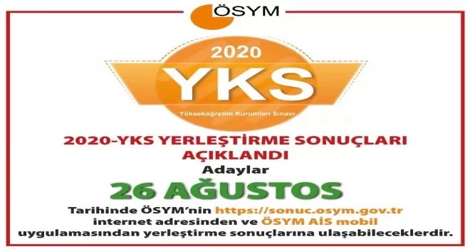 YKS yerleştirme sonuçları açıklandı
