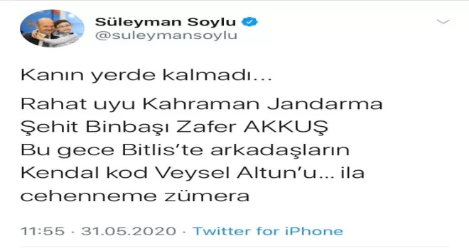 Şehit Binbaşı Zafer Akkuş’un kanı yerde kalmadı